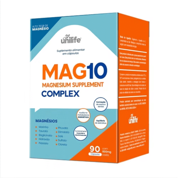MAG10 - 10 MAGNESIOS - 660MG - 90 CAPSULAS - UNILIFE