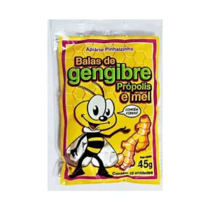 BALA DE GENGIBRE C/MEL E PROPOLIS 45G- APIARIO PINHALZINHO