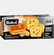 BOLO LARANJA COM GOTAS ZERO ACUCAR BELIVE 260G