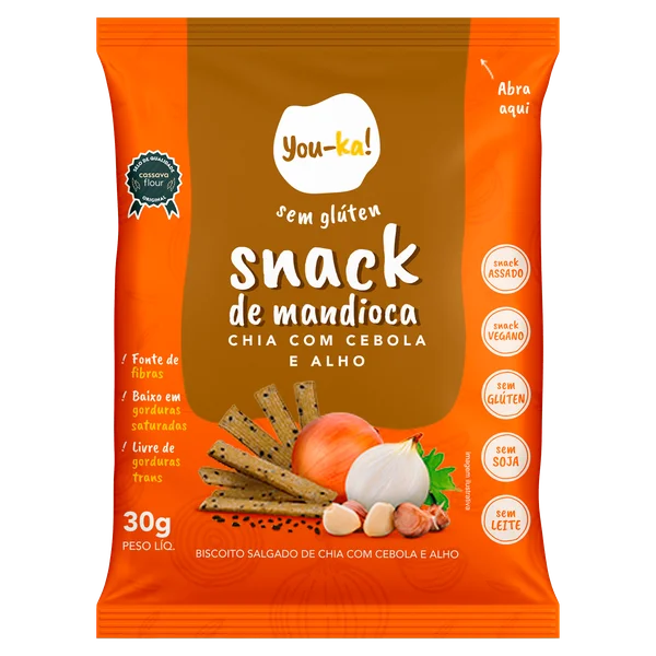 YOU-KA SNACK DE MANDIOCA CHIA CEBOLA ALHO 30G